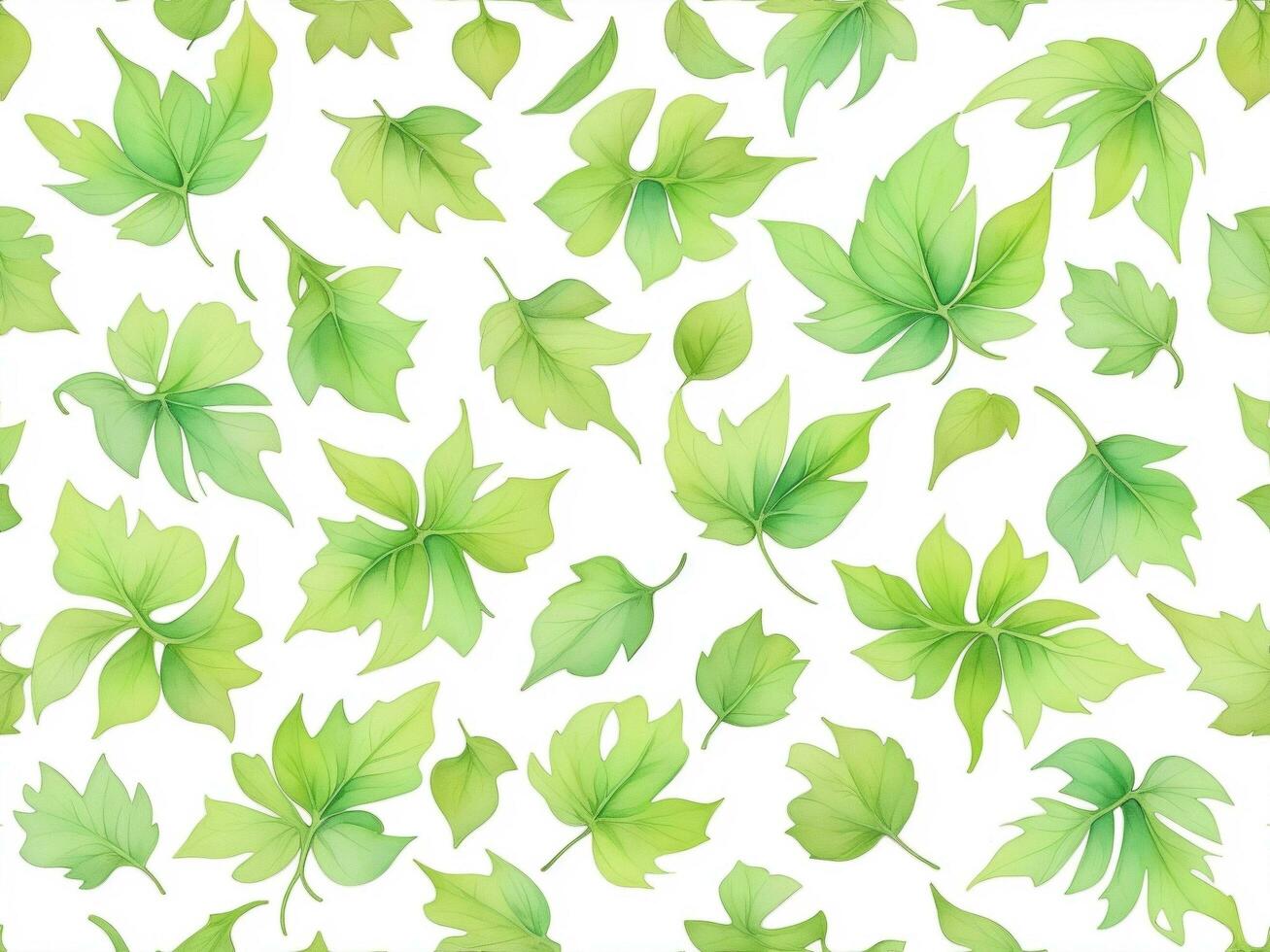 Seamless leaf pattern, Leaf Background ai generative photo