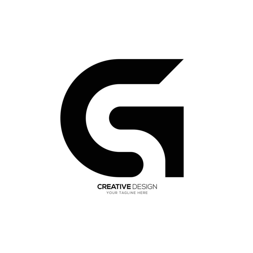 Letter Gs with modern negative space creative monogram abstract logo vector