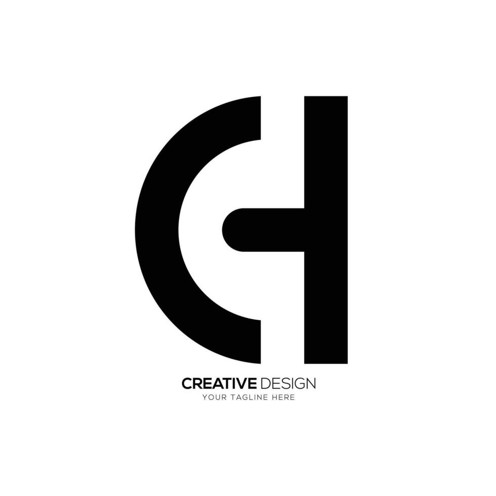 letra ch sencillo forma con creativo diseño moderno monograma tipografía logo vector