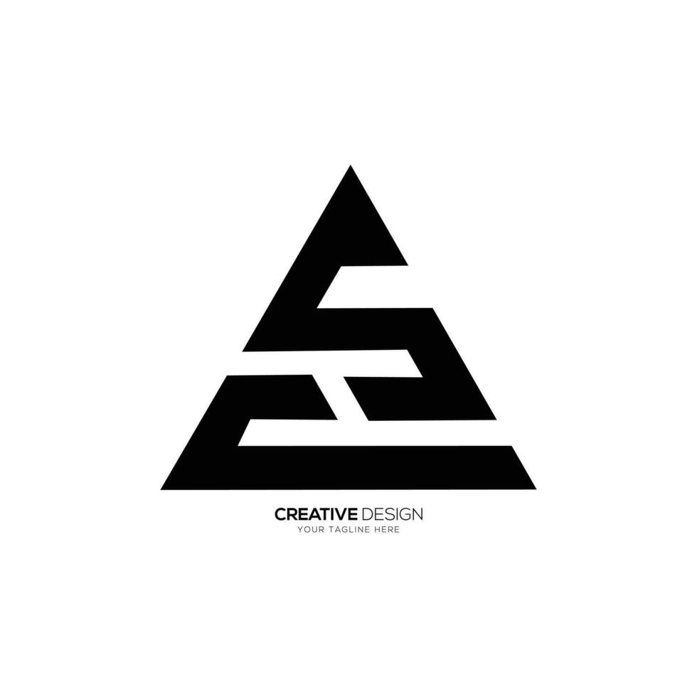 Letter a c s triangle shape initial creative monogram logo vector