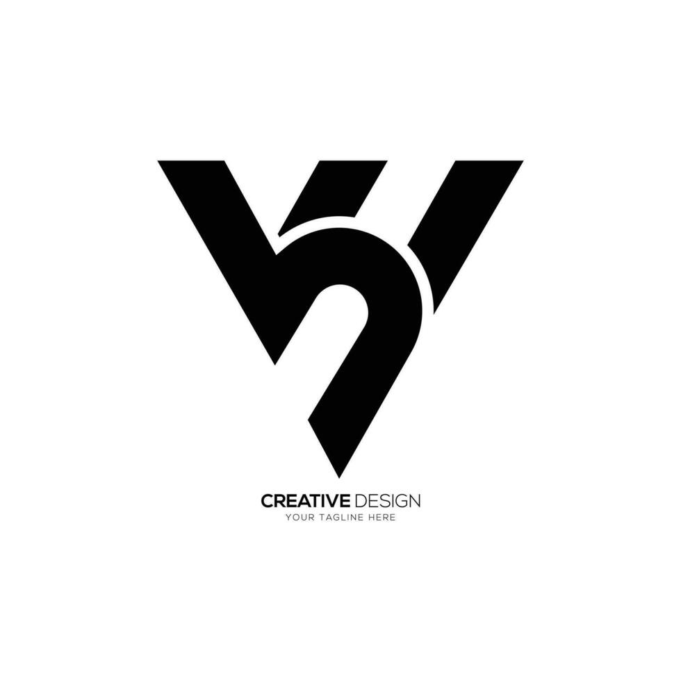 Letter b v w initial triangle unique stylish modern monogram logo vector