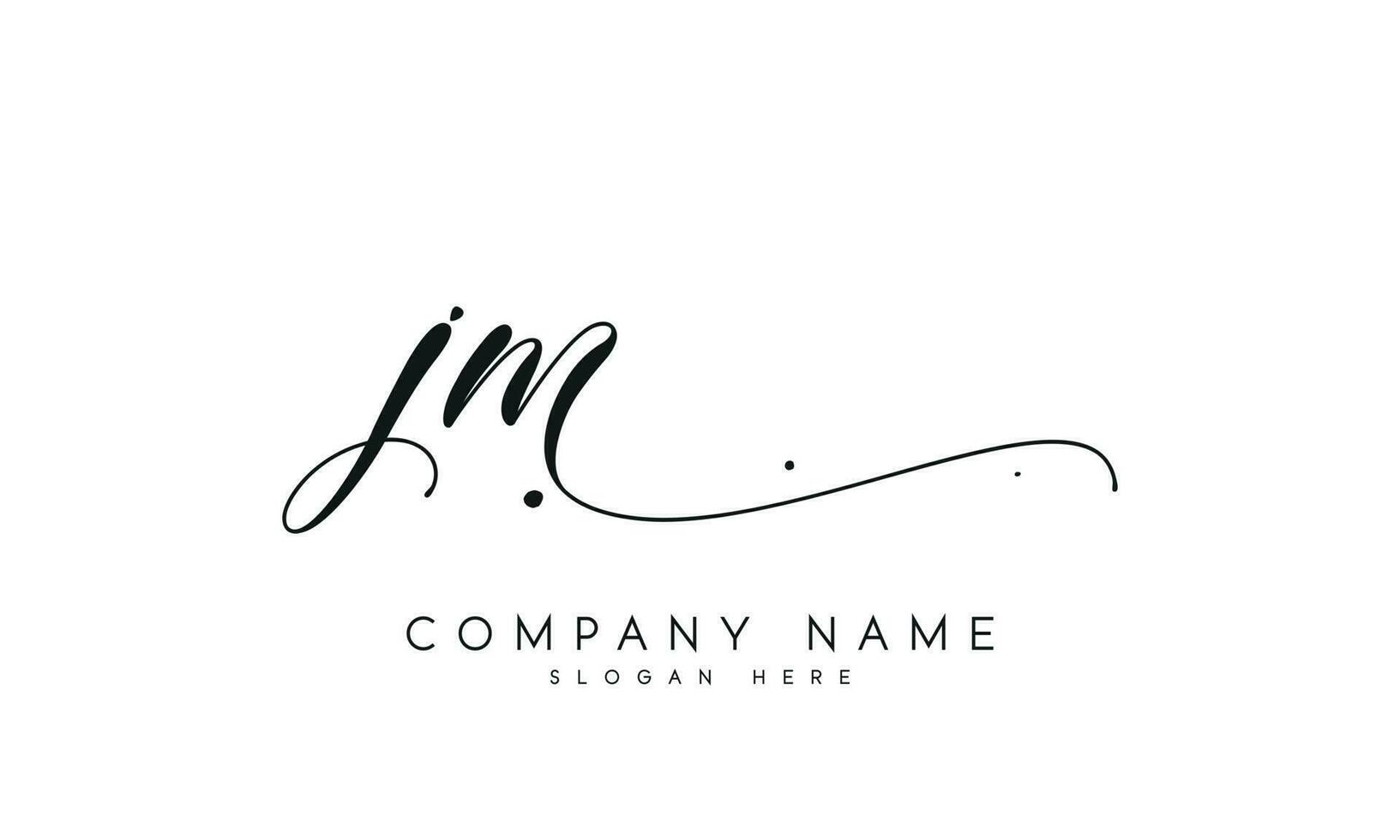 Handwriting letter JM logo design. JM logo design. J M. Pro vector