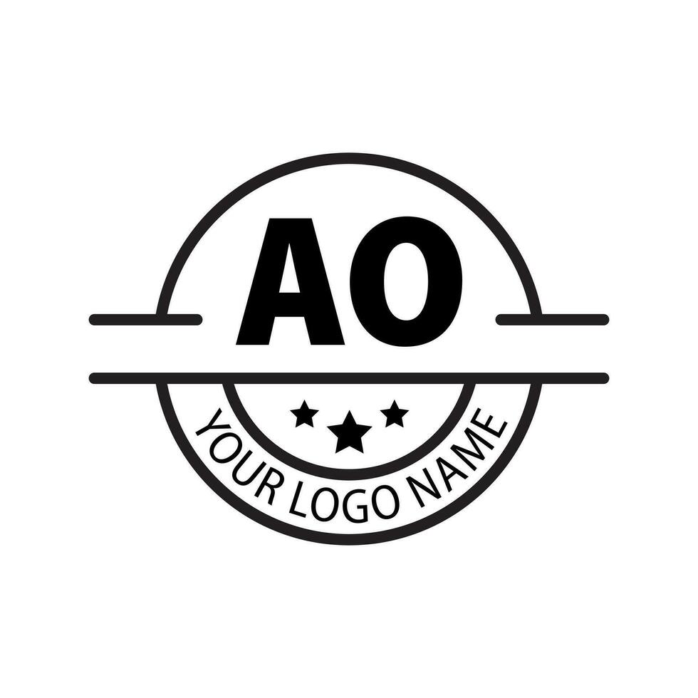 letter AO logo. A O. AO logo design vector illustration for creative company, business, industry. Pro vector