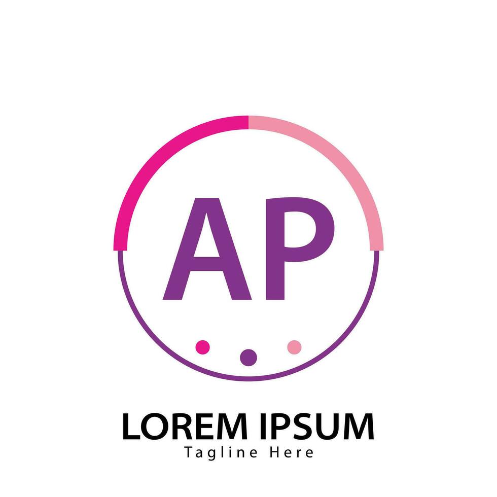 letter AP logo. A P. AP logo design vector illustration for creative company, business, industry. Pro vector