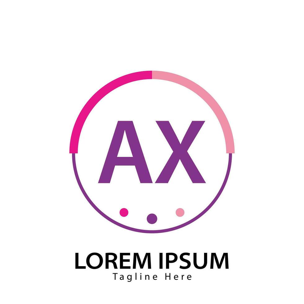 letter AX logo. A X. AX logo design vector illustration for creative company, business, industry. Pro vector