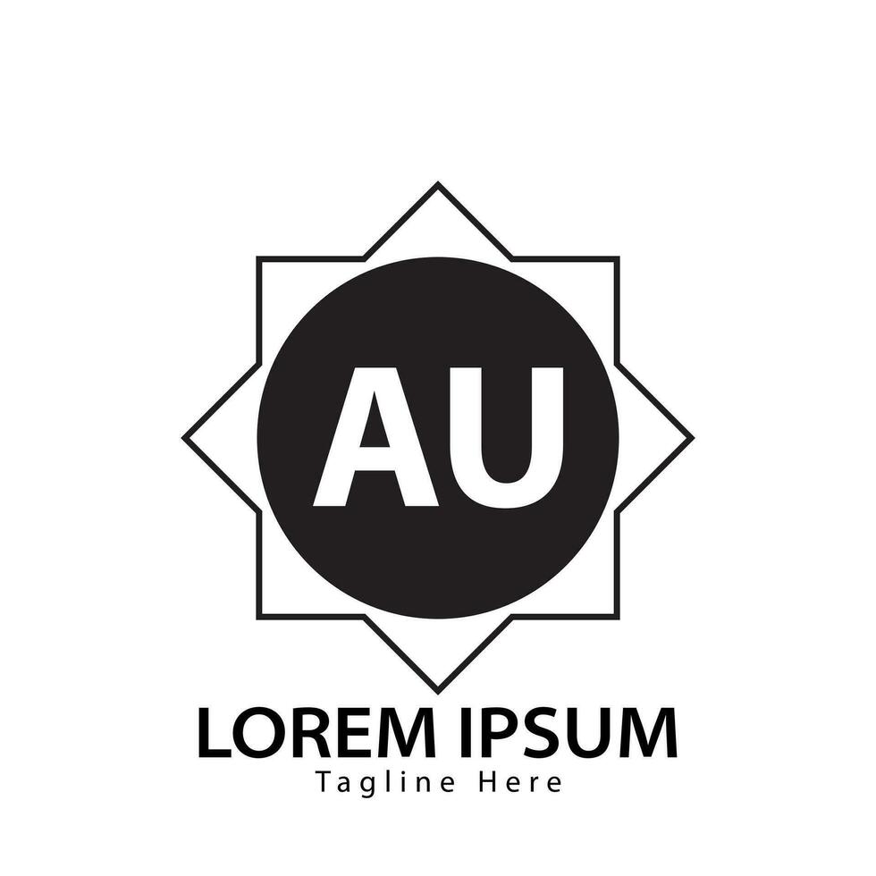 letter AU logo. A U. AU logo design vector illustration for creative company, business, industry. Pro vector