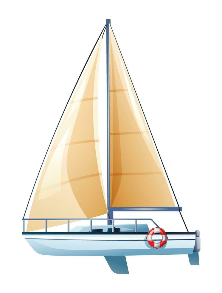 velero o yate vector ilustración aislado en blanco antecedentes