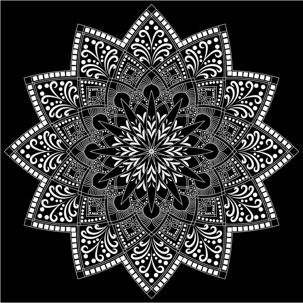 Mehndi Henna Drawing Circular Mandala pattern for tattoo, decoration premium product poster or painting. Decorative ornament in ethnic oriental style. Outline doodle hand draw illustration. vector
