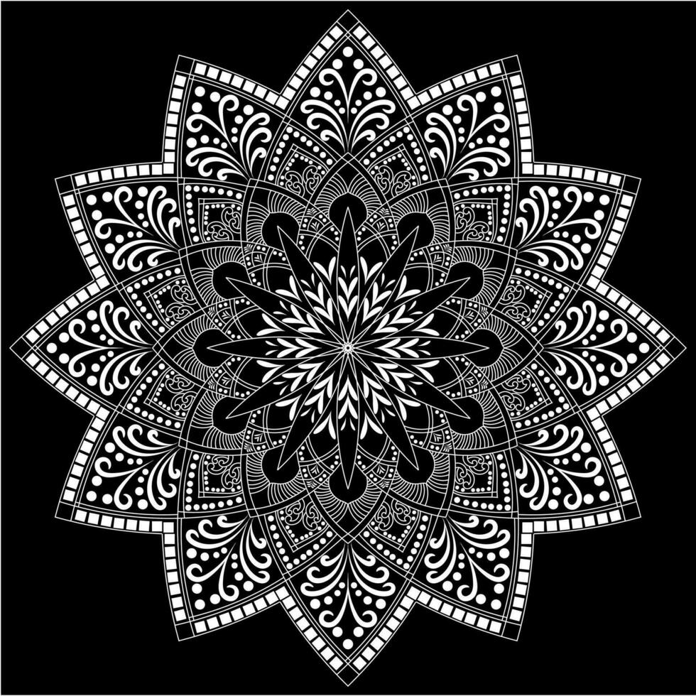 Mehndi Henna Drawing Circular Mandala pattern for tattoo, decoration premium product poster or painting. Decorative ornament in ethnic oriental style. Outline doodle hand draw illustration. vector