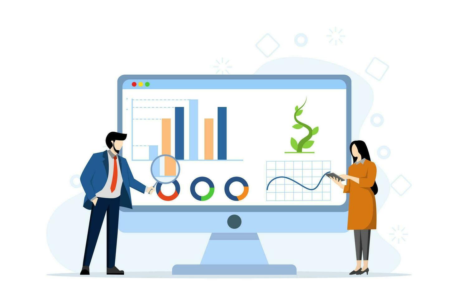 Concept of environmental monitoring, environmental tax, safe waste storage with small communities. Fighting ecological problems abstract vector illustration. Ecological problem metaphor solution.