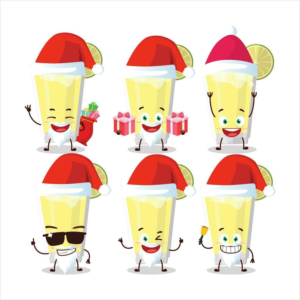Santa Claus emoticons with lemonade cartoon character vector