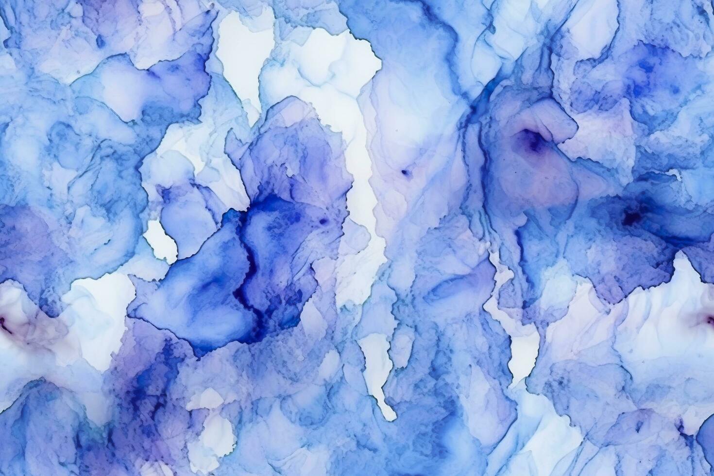 Blue alcohol ink background. Abstract delicate winter season texture. AI Generative photo