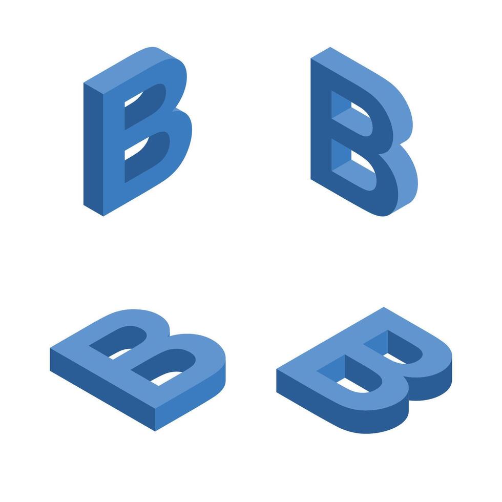 Isometric letter B. Template for creating logos. vector