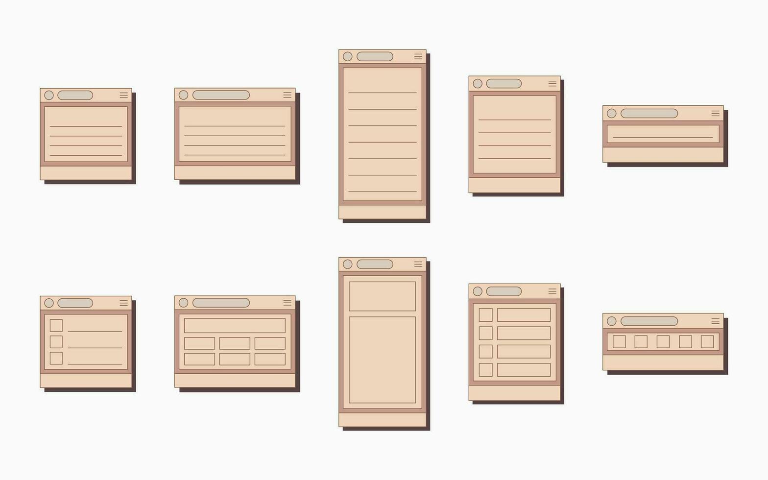 Collection of UI Notes List vector