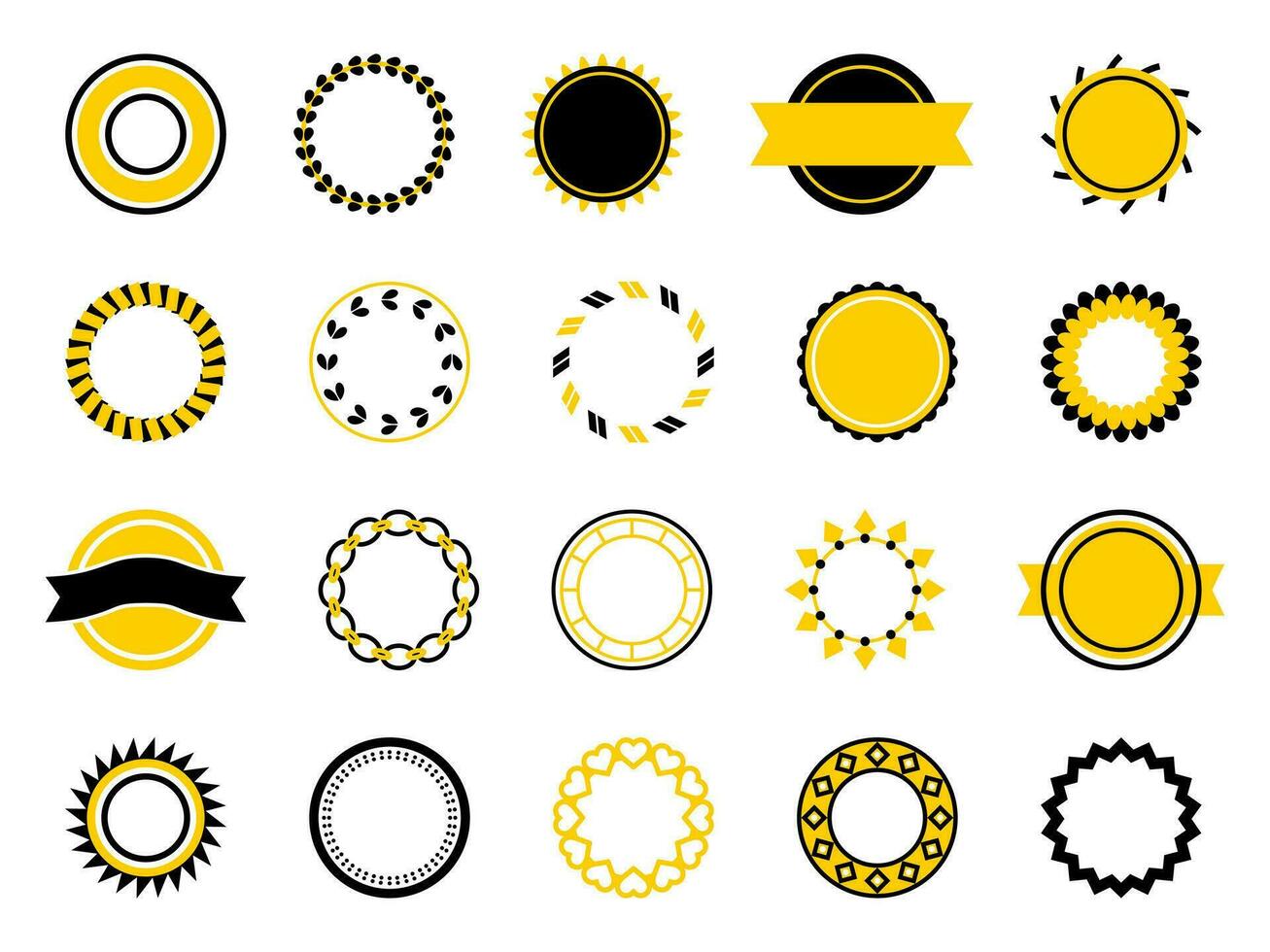 Circle Logo Shape Element Set vector