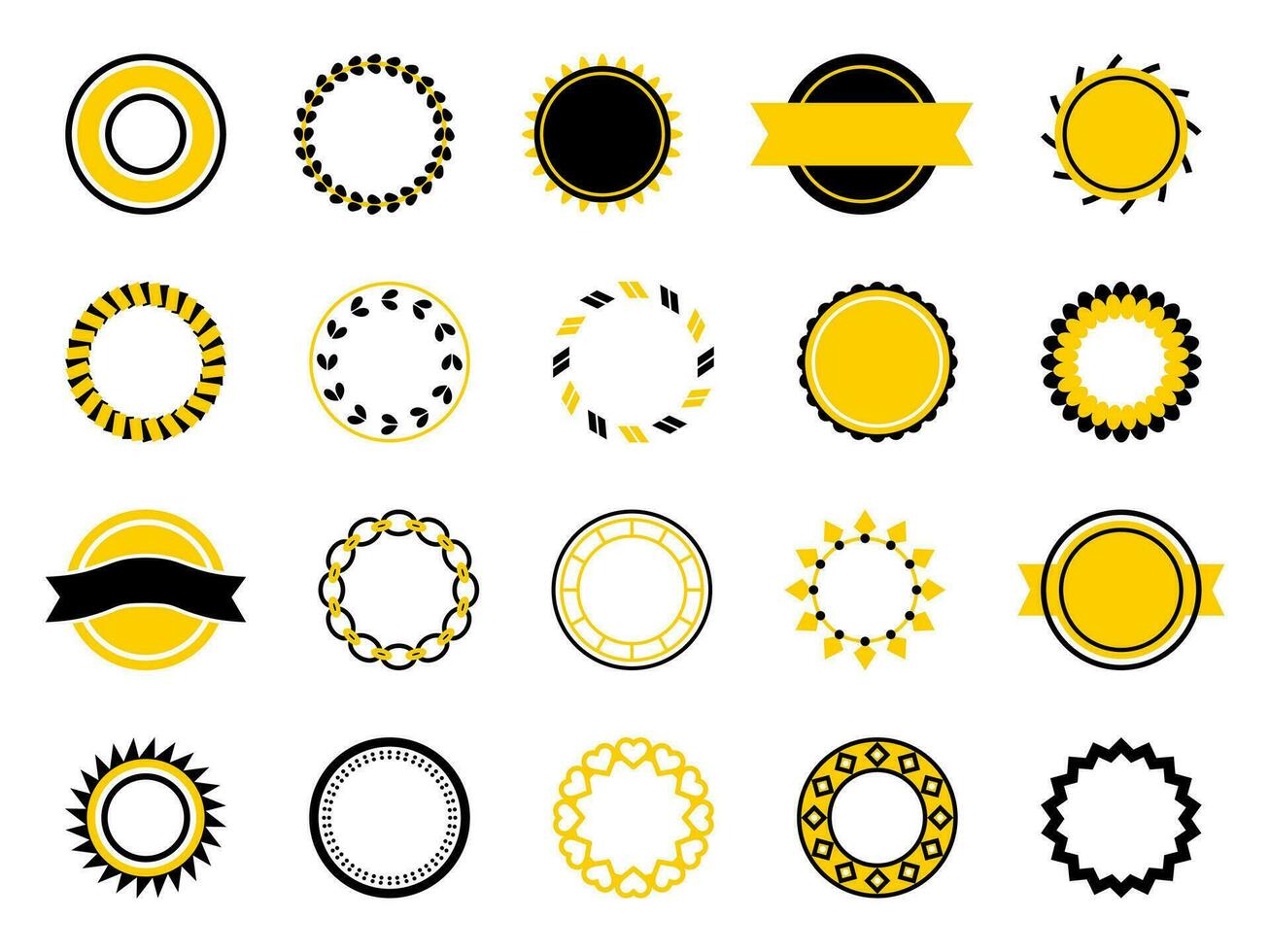 Circle Logo Shape Element Set vector
