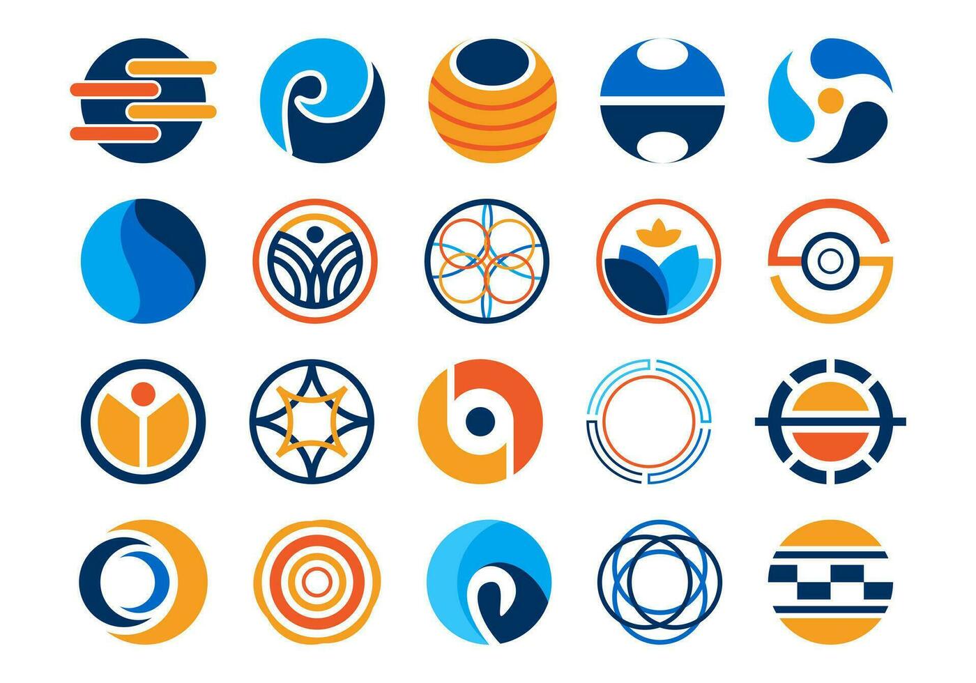 Circle Business Logo Element Set vector