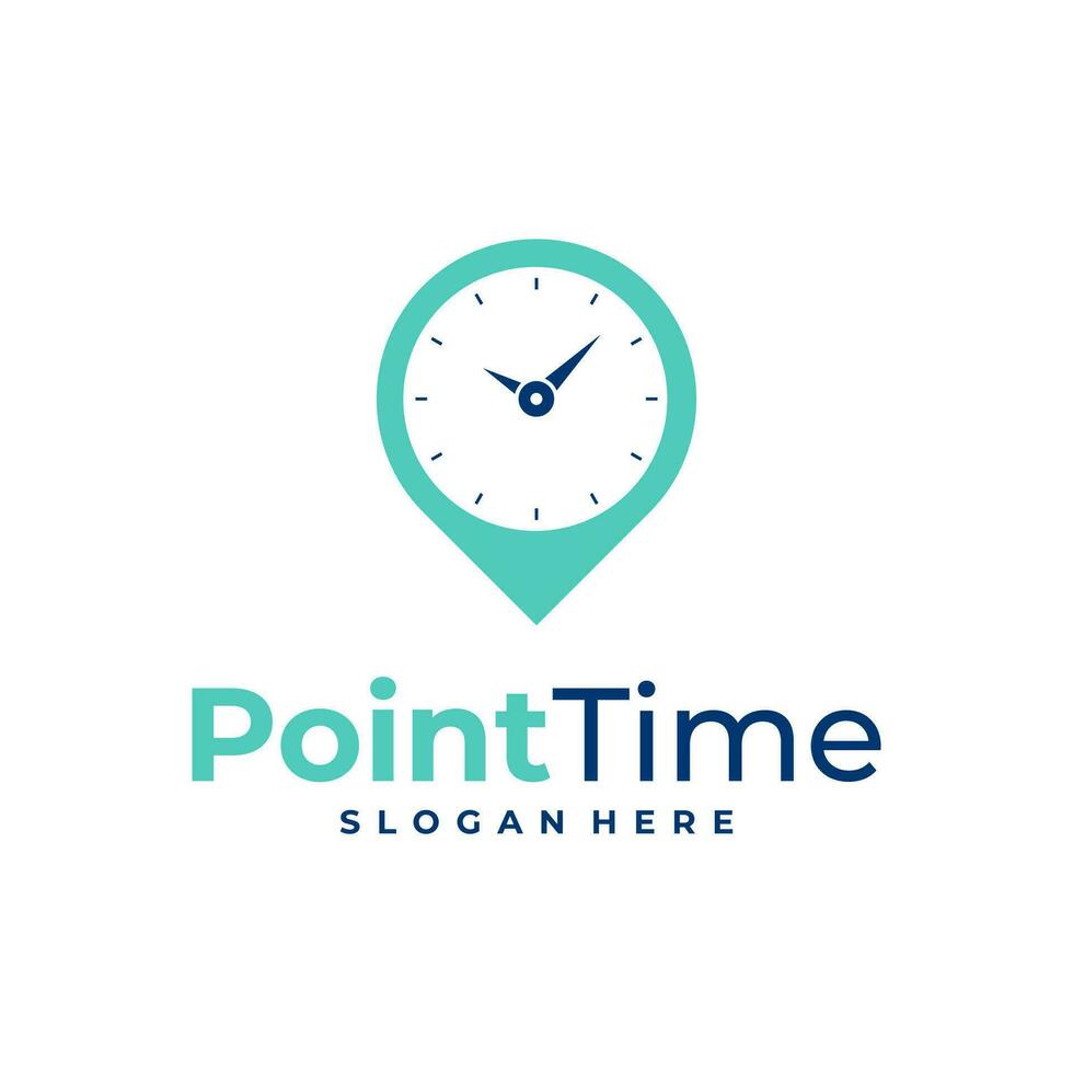 Time with Point logo design vector. Creative Clock logo concepts template vector