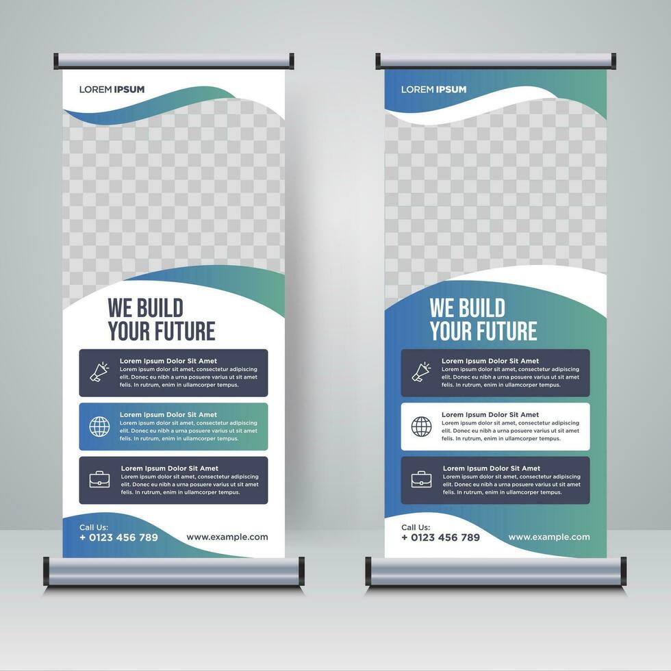 Corporate rollup or X banner design template vector