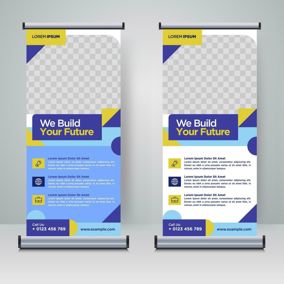 Corporate rollup or X banner design template vector