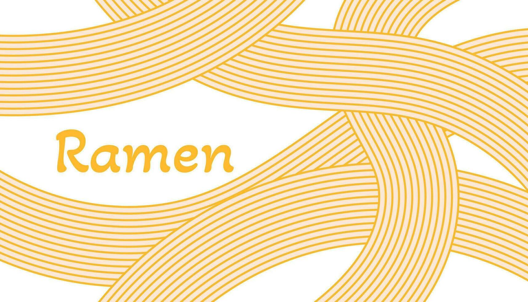 Hand drawn Asian noodle ramen background. Light yellow Japanese, Chinese abstract waves texture. Italian spaghetti, macaroni pasta backdrop vector
