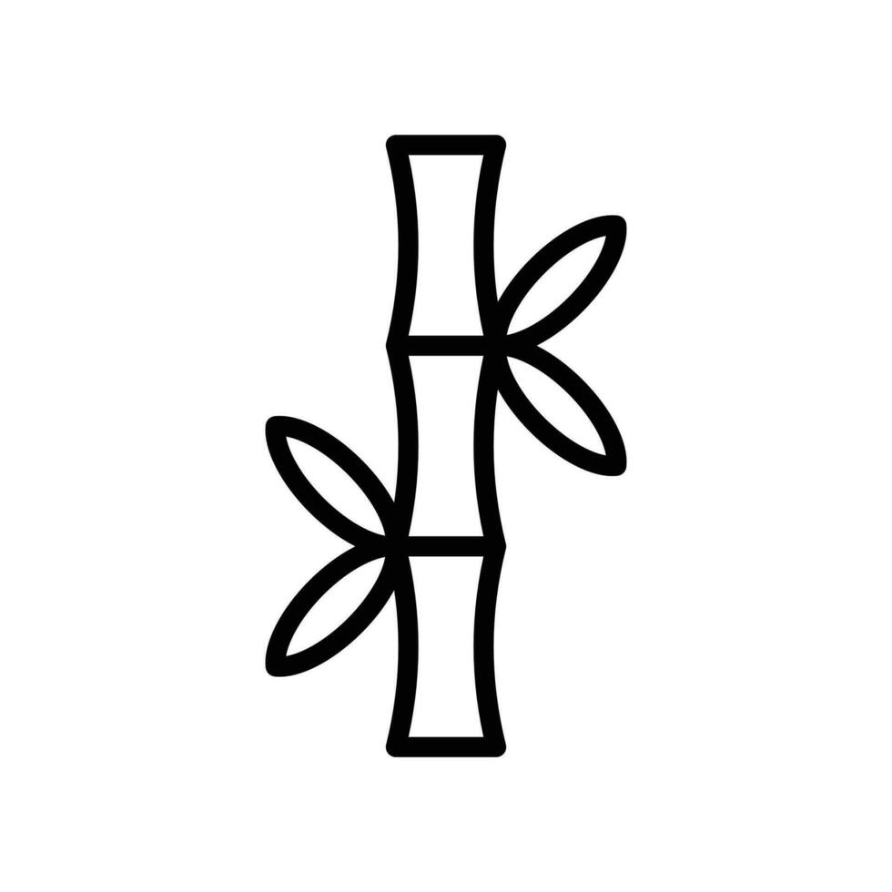 Bamboo, sugarcane icon in line style design isolated on white background. Editable stroke. vector
