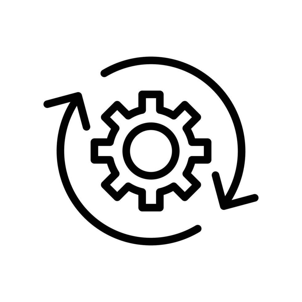 Reset settings, factory reset icon in line style design isolated on white background. Editable stroke. vector