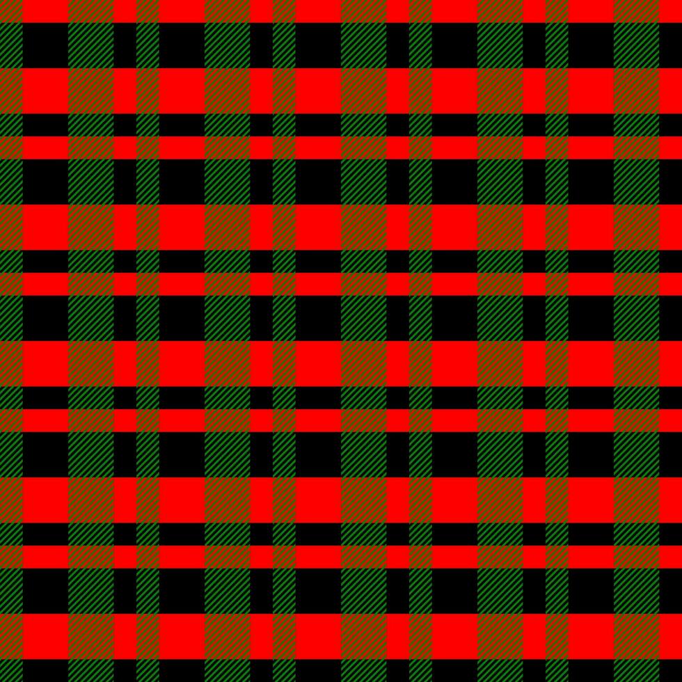 Christmas and New Year tartan plaid. Scottish pattern in black, red and green cage. Scottish cage. Traditional Scottish checkered background. Seamless fabric texture. vector