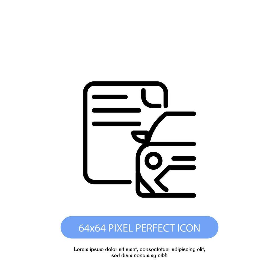 car document outline icon pixel perfect good for web and mobile app vector