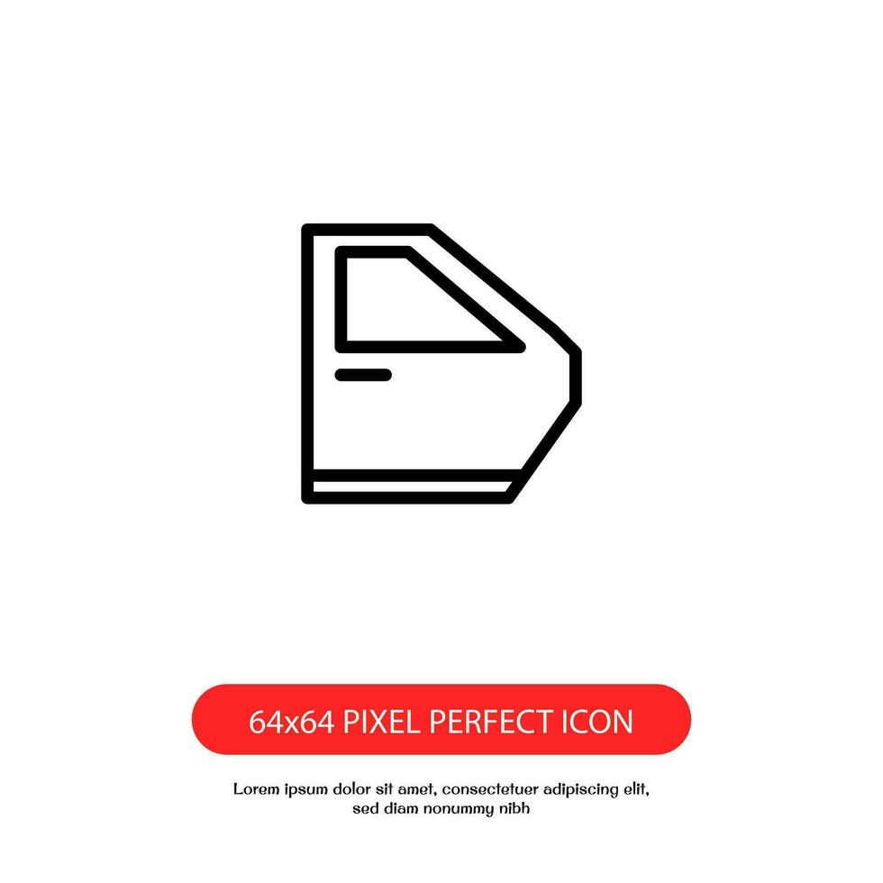 car door outline icon pixel perfect good for website or mobile app vector