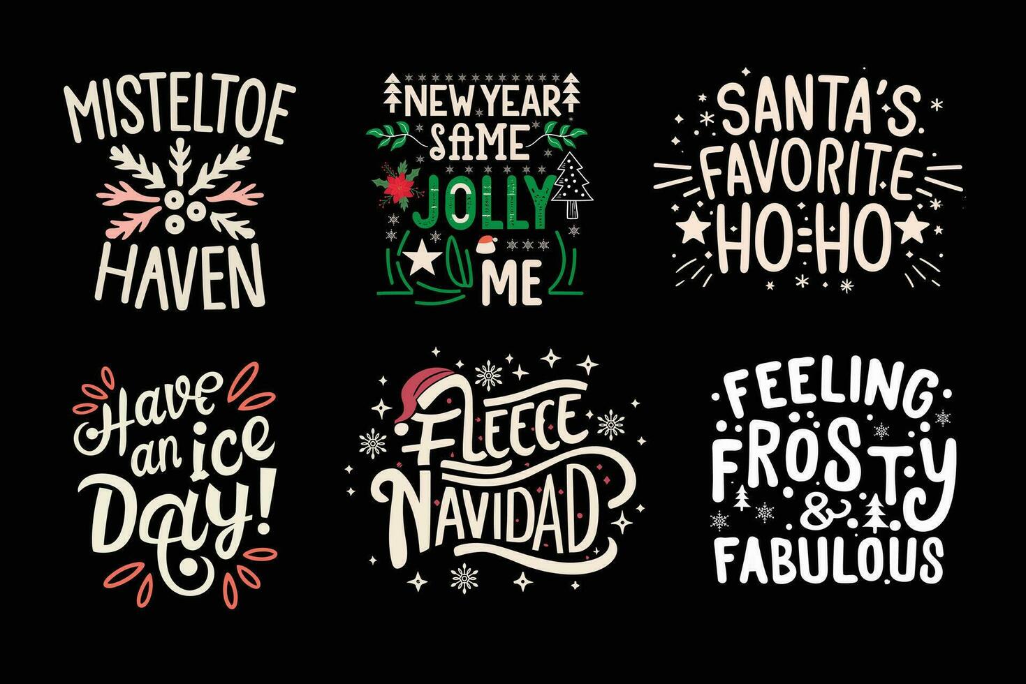 Christmas Bundle T-shirt Design vector