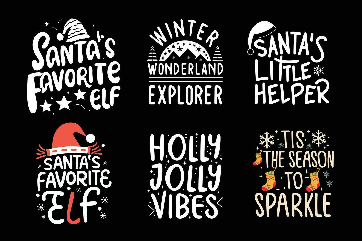 Christmas Bundle T-shirt Design vector