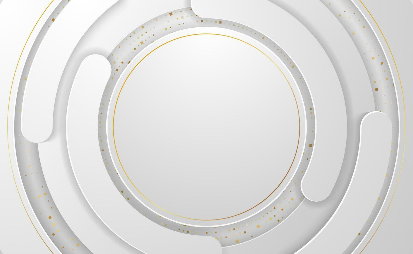Modern abstract minimalist white golden line and silver background elegant shape vector