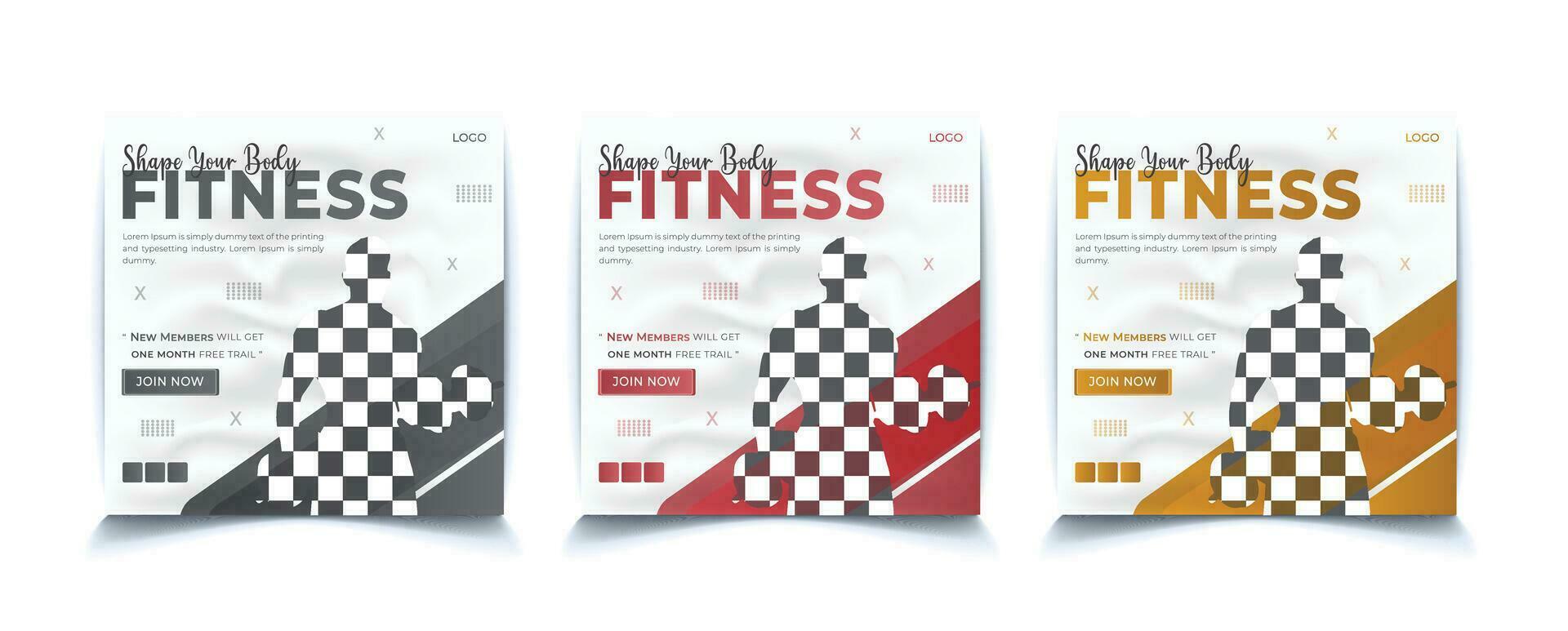 Social Media Gym and Fitness Post Design Template vector