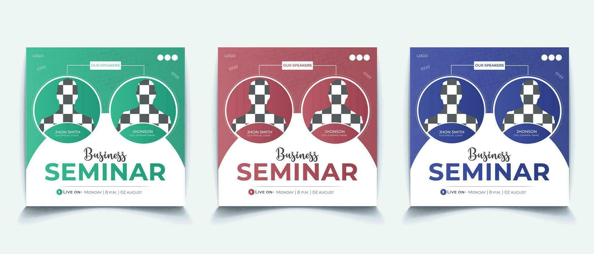 Social Media Business Seminar Post Design vector