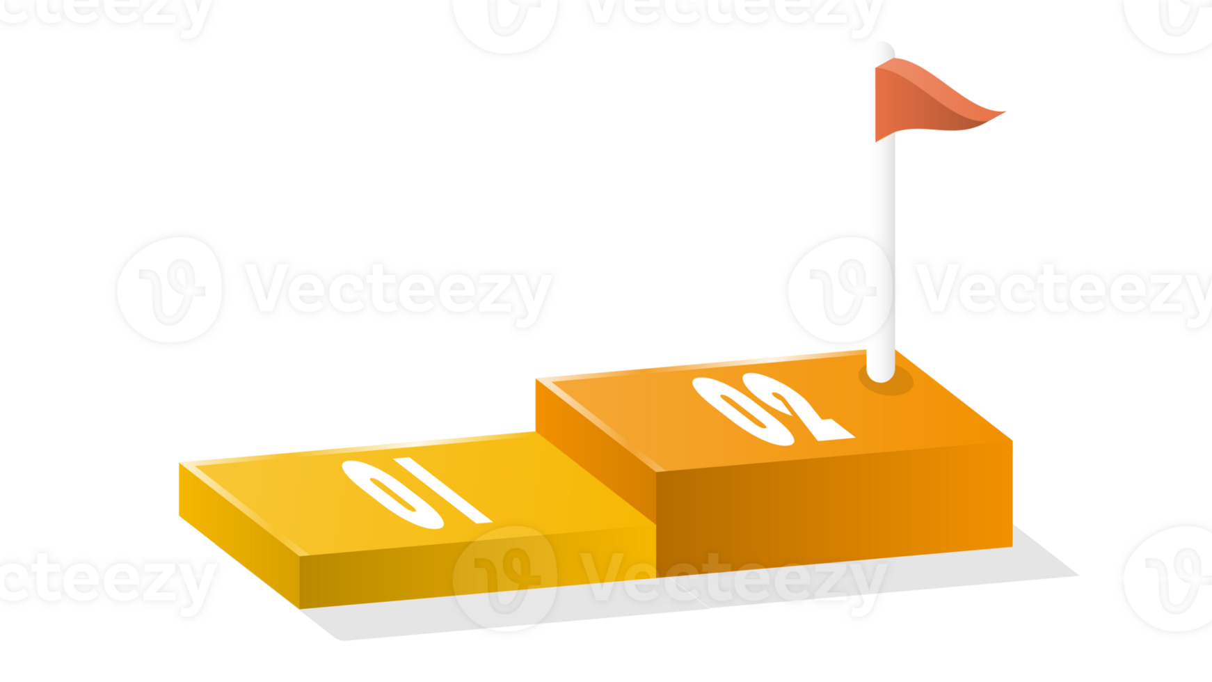 Bar chart rectangular 3d, Infographics elements diagram with 2 steps. png