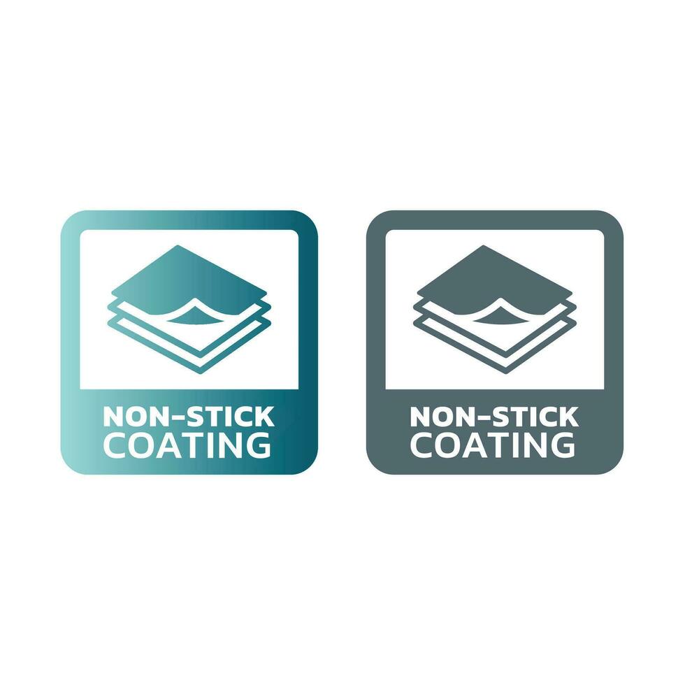 Non stick coating vector sticker. No stick layer badge.