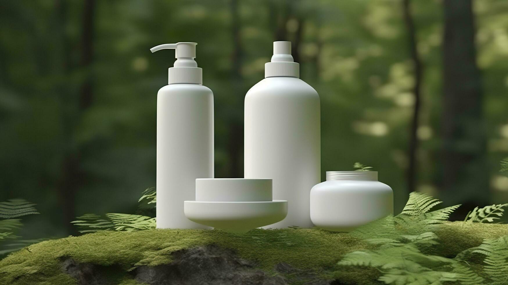 A mock up white cosmetic container. Generative AI photo