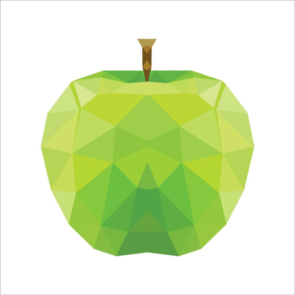 Polygon apple - low poly apple vector