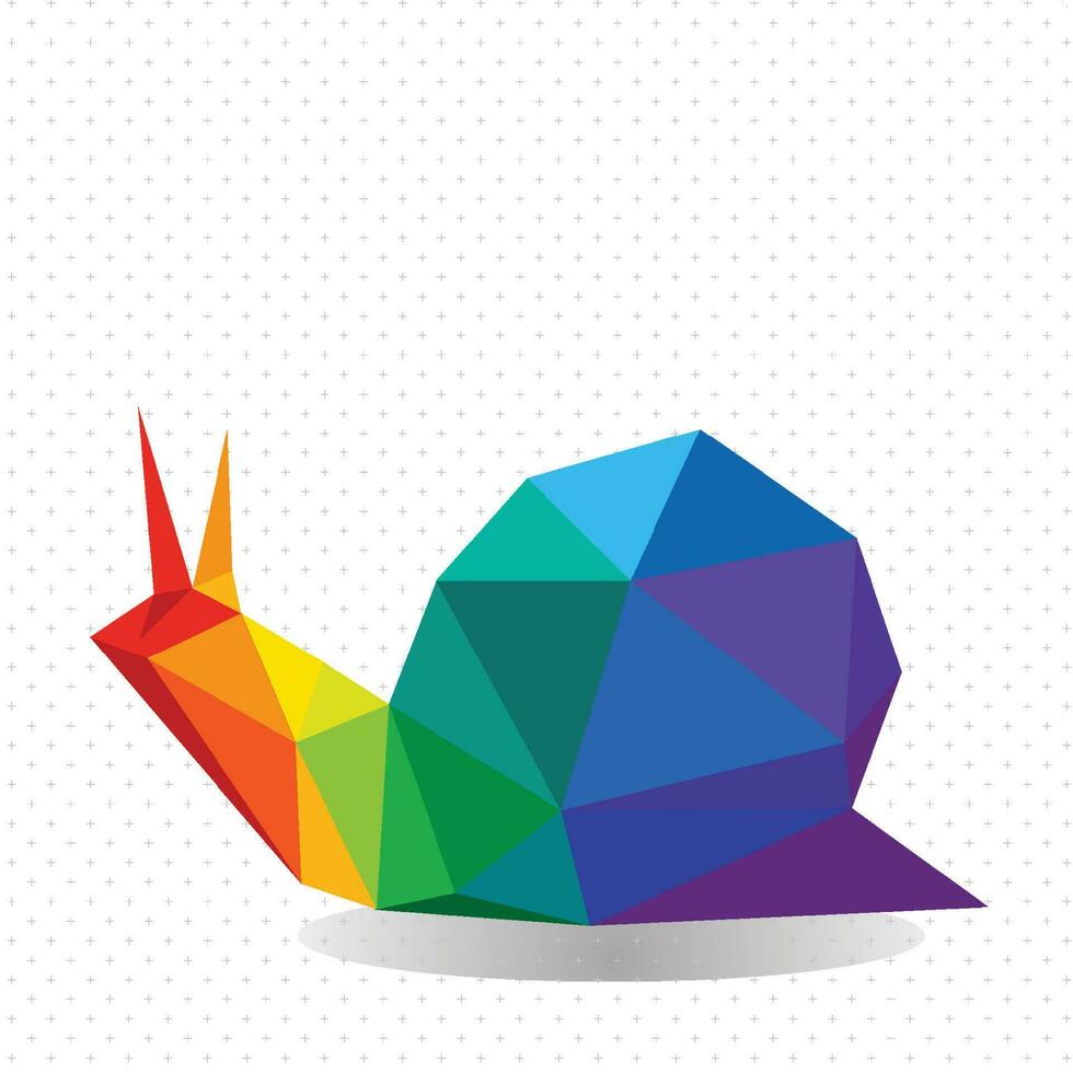 Snail abstract triangle design concept element isolated on a white backgrounds, vector illustration