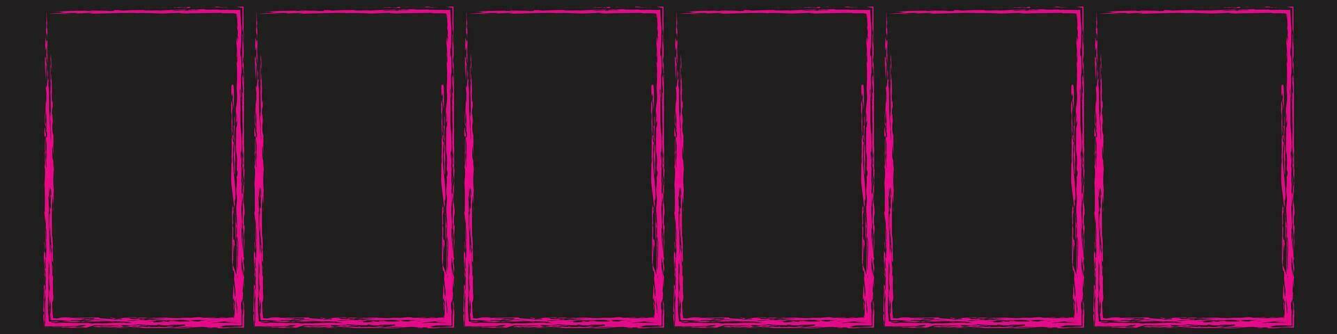 Grunge square and rectangle frames. Ink empty black boxes set. Rectangle borders collections. Rubber square stamp imprint. Vector illustration isolated on white background.