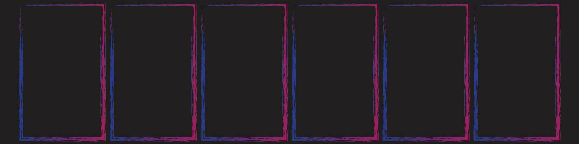 Grunge square and rectangle frames. Ink empty black boxes set. Rectangle borders collections. Rubber square stamp imprint. Vector illustration isolated on white background.