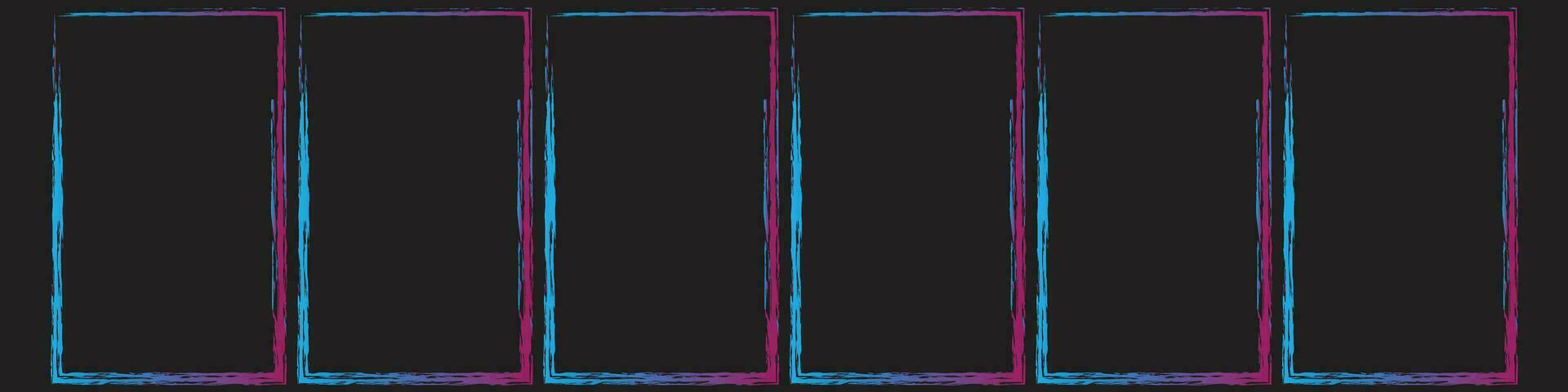 Grunge square and rectangle frames. Ink empty black boxes set. Rectangle borders collections. Rubber square stamp imprint. Vector illustration isolated on white background.