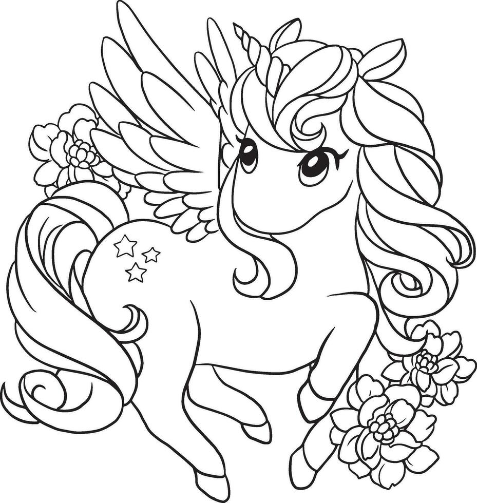 unicornio caballo dibujos animados vector