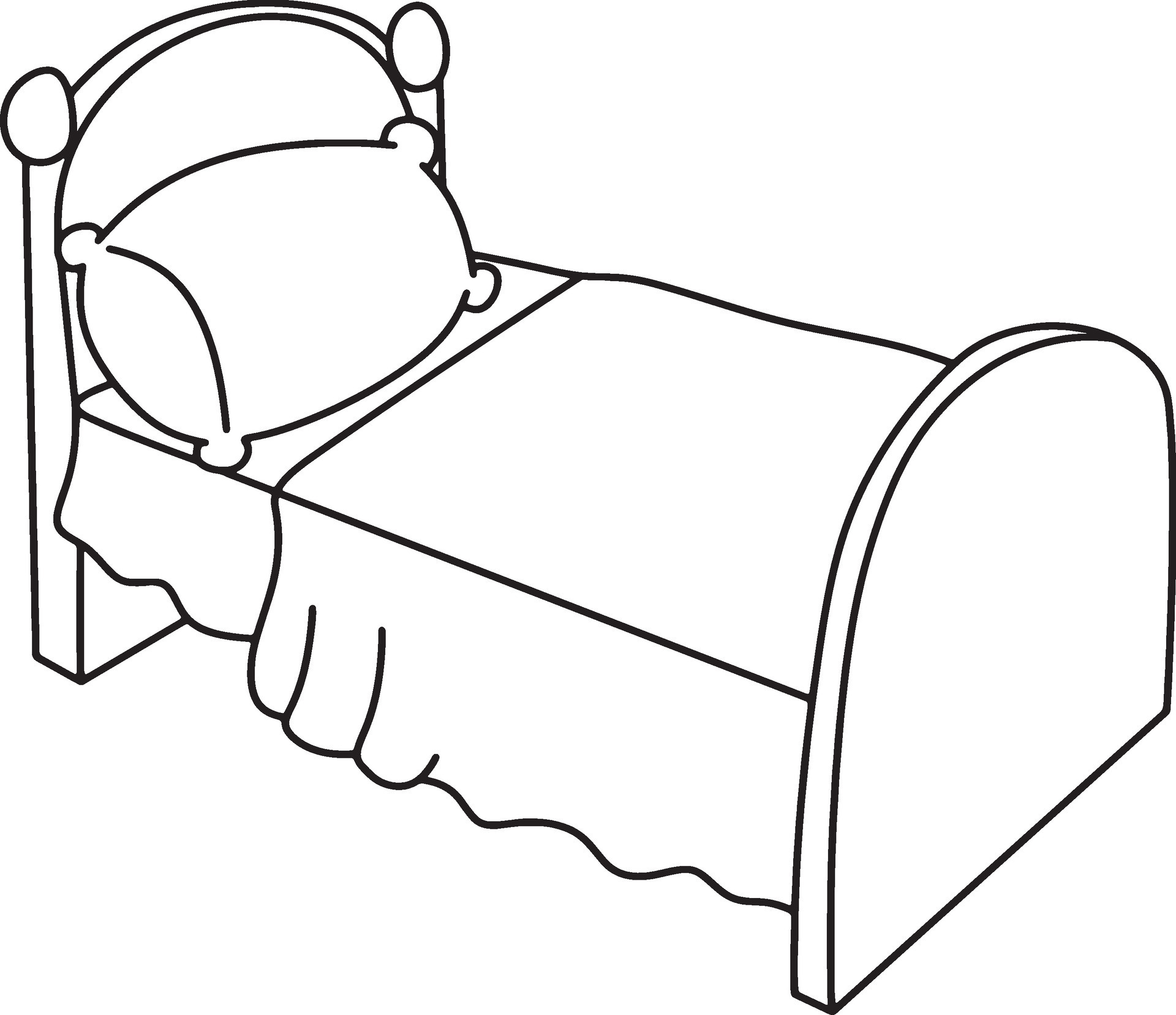 bed furniture cartoon doodle kawaii anime coloring page cute ...