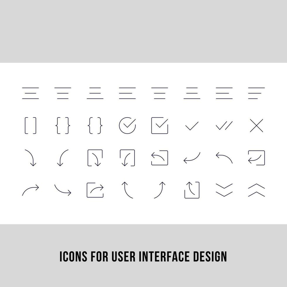 Vector base icons design, interface design line icons, fully editable eps 10 file format