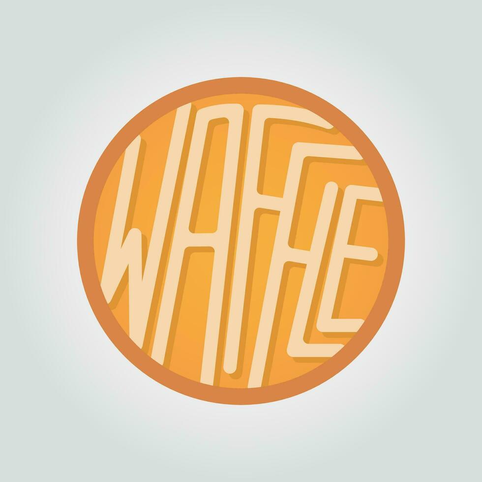 Waffle shop logo, Minimal flat dessert logotype. vector