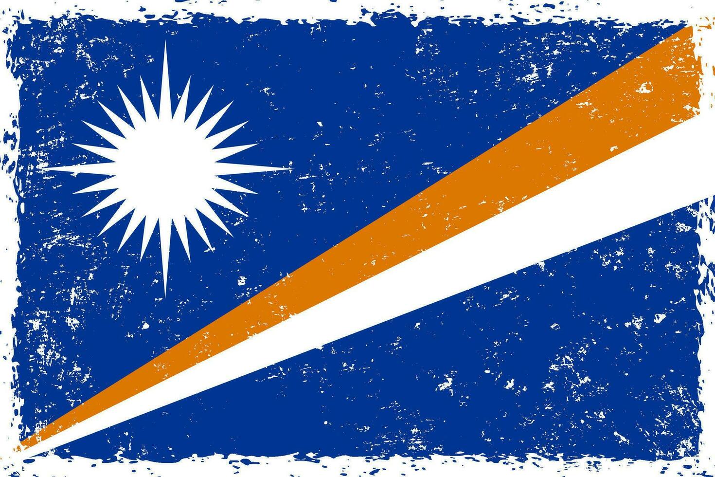 Marshall Islands flag grunge distressed style vector