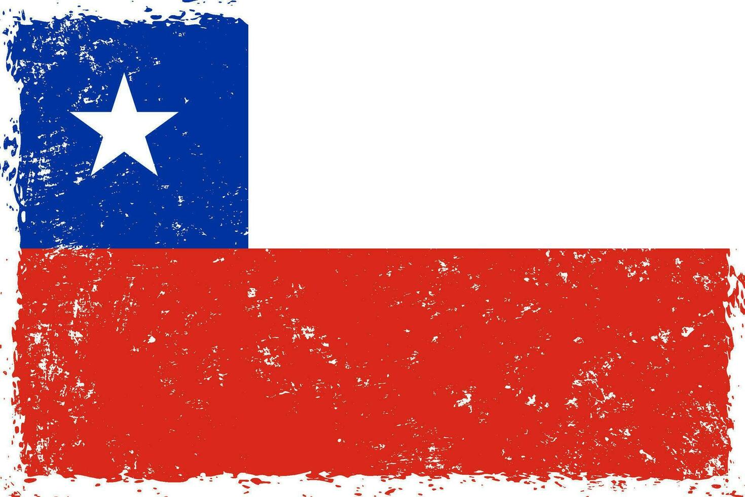 Chile flag grunge distressed style vector