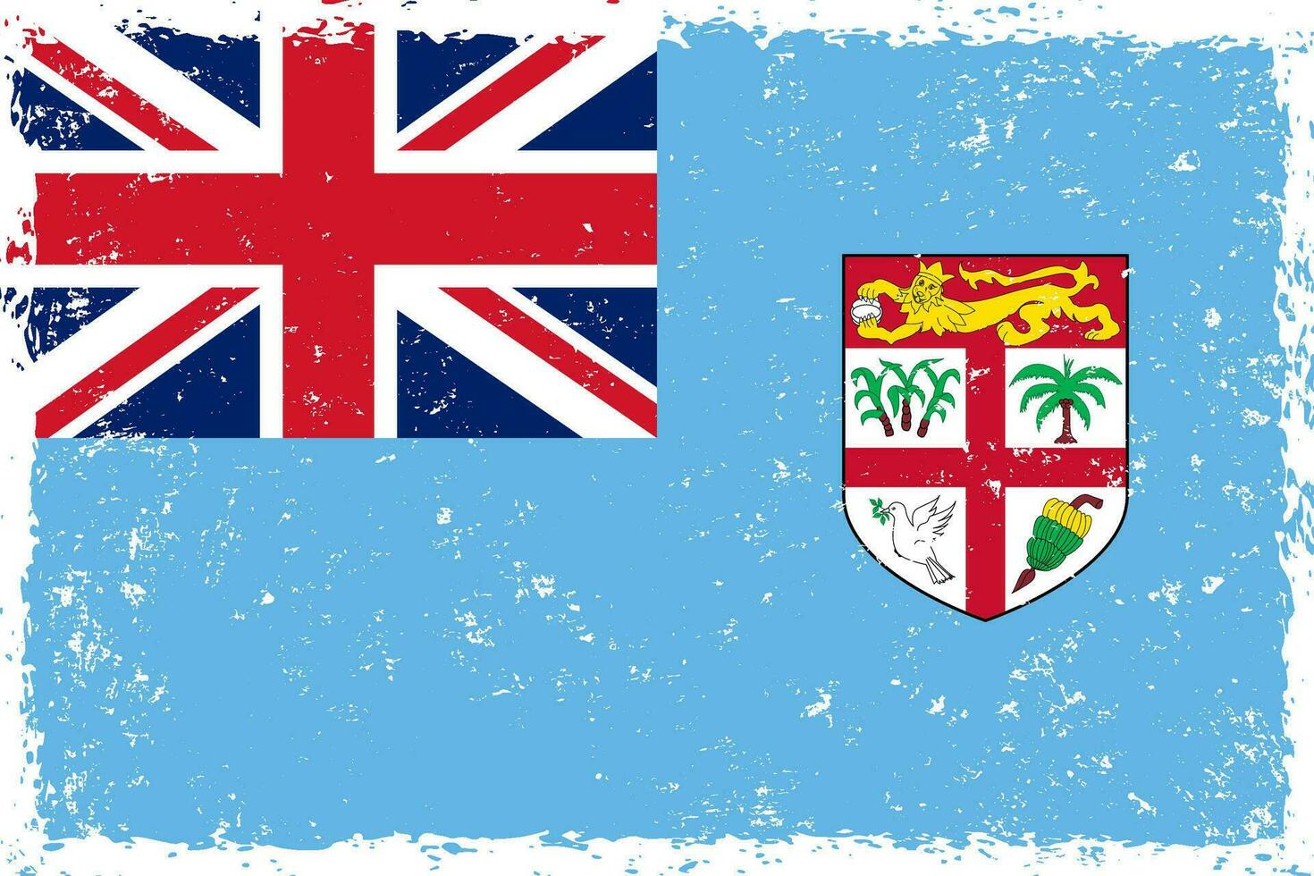 Fiji flag grunge distressed style vector